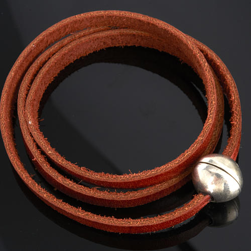 STOCK Religious bracelet in leather with zamak sphere 52 cm 4