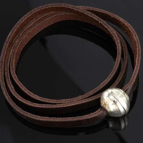 STOCK Religious bracelet in leather with zamak sphere 52 cm 5