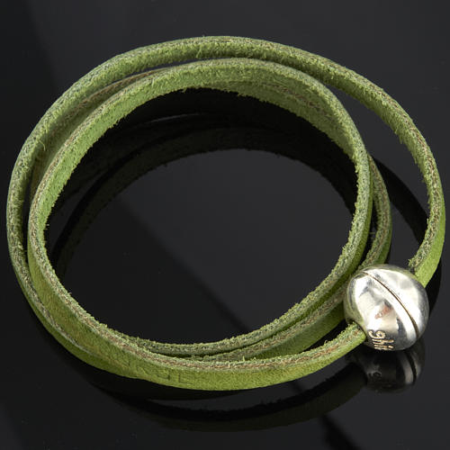 STOCK Religious bracelet in leather with zamak sphere 52 cm 6
