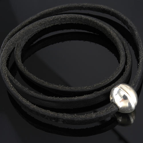 STOCK Religious bracelet in leather with zamak sphere 52 cm 8
