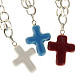 Bracelet in metal with ceramic cross s1