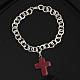 Bracelet in metal with ceramic cross s2