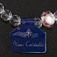 Bracelet religieux élastique cristal blanc et rose 7mm s7