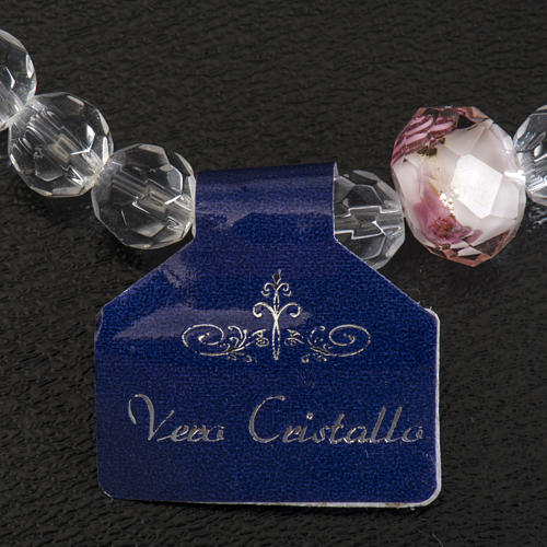 Elastyczna bransoleta z kryształu 7mm biały i różowy 7