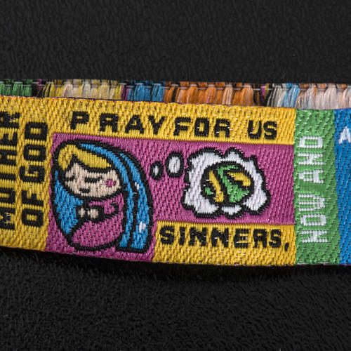 Prayer bracelet in fabric, Hail Mary ENG 3
