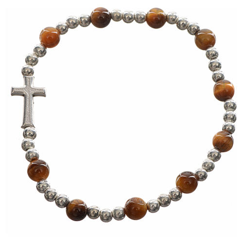 Elastic bracelet with hard stones and cross 3