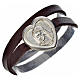 STOCK Bracelet in dark brown leather with Virgin Mary pendant s1