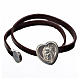 STOCK Bracelet in dark brown leather with Virgin Mary pendant s2