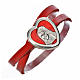 STOCK Bracelet in red leather with Virgin Mary pendant s1