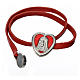 STOCK Bracelet in red leather with Virgin Mary pendant s2