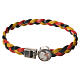 Braided bracelet, 20cm Pope Francis yellow, black, red s1