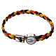 Braided bracelet, 20cm Pope Francis yellow, black, red s3