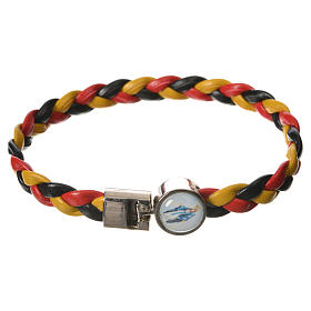 Braided bracelet, 20cm yellow, black, red Miraculous Medal