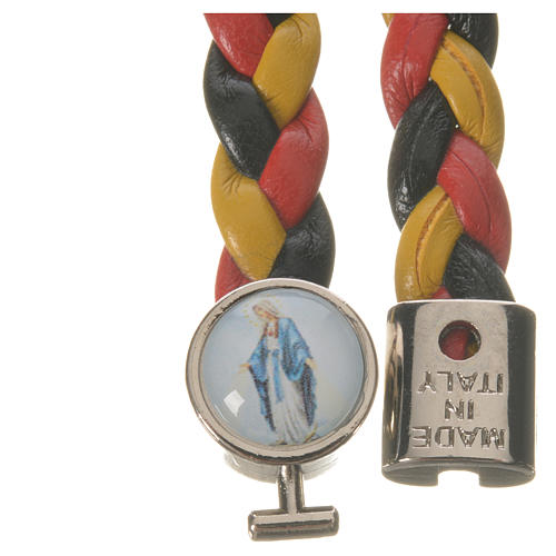 Braided bracelet, 20cm yellow, black, red Miraculous Medal 2