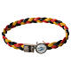 Braided bracelet, 20cm yellow, black, red Miraculous Medal s1