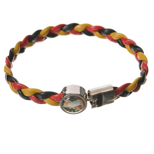 Braided bracelet, 20cm yellow, black, red Angel 1