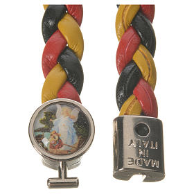 Bracciale intrecciato  giallo nero rosso 20cm Angelo