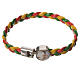 Braided bracelet, 20cm red, yellow and green with Pope Francis s1