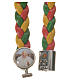 Braided bracelet, 20cm red, yellow and green with Pope Francis s2