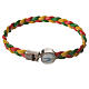 Braided bracelet, 20cm red, yellow, green Miraculous Medal s1