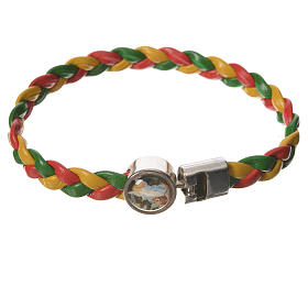 Braided bracelet, 20cm red, yellow, green Angel