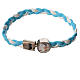 Braided bracelet, 20cm Pope Francis, white and light blue s1