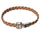 Braided bracelet, 20cm tan colour with Pope Francis s1