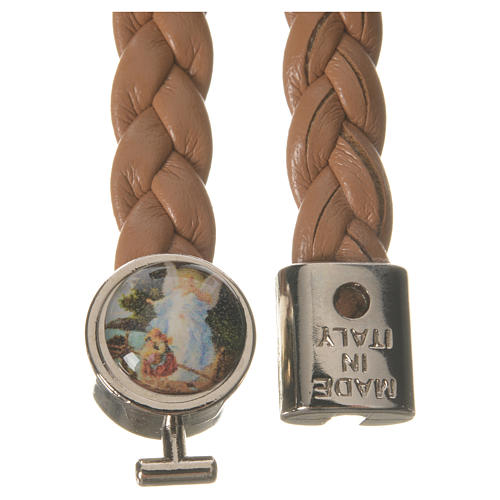 Bracciale intrecciato color cuoio 20cm Angelo 2