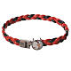 Braided bracelet, 20cm red and black with Pope Francis s1