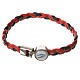 Braided bracelet, 20cm red and black with Miraculous Medal s1