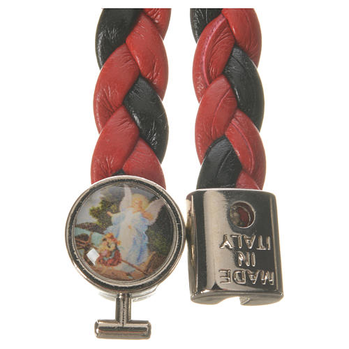 Flechtarmband mit Engel rot schwarz 20 cm 2