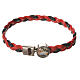 Braided bracelet, 20cm red and black with Angel s1