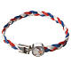 Braided bracelet, 20cm white, red, blue with Pope Francis s1