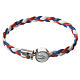 Bracelet tressé 20 cm Vierge Miraculeuse blanc/rouge/bleu s1