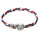 Braided bracelet, 20cm white, red, blue Miraculous Medal s1