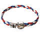 Pulsera entrelazada blanca roja azul 20cm Ángel s1