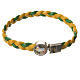 Braided bracelet, 20cm green and yellow with Angel s1