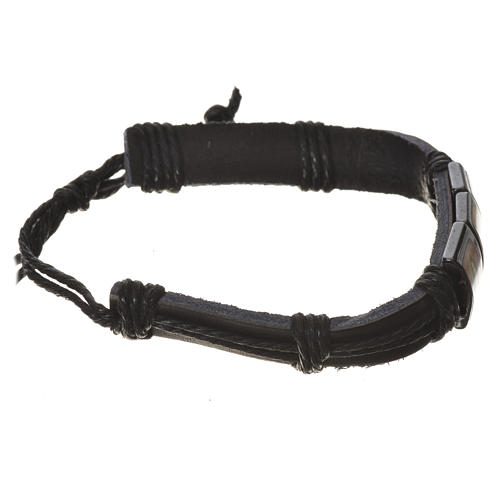 Bracciale similpelle ematite S. Pio 2