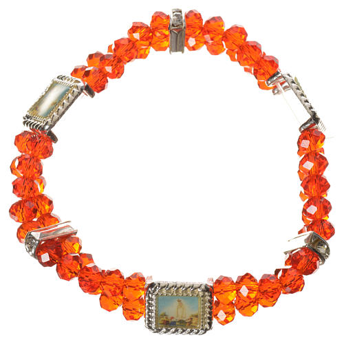 Bracciale elastico vero Cristallo 6 mm Rosso 1