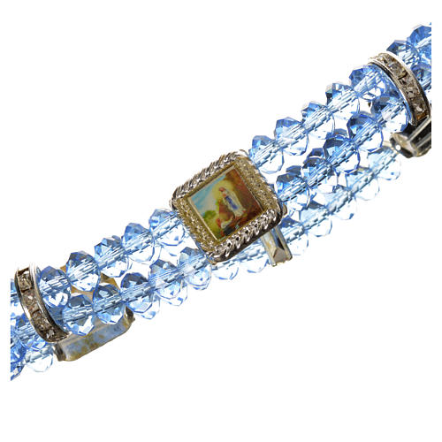 Elastic bracelet in real crystal 6mm, aqua 2