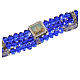 Elastic bracelet in real crystal 6mm, blue s2