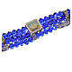 Elastic bracelet in real crystal 6mm, blue s4