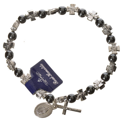 Elastic bracelet with hematite beads 1