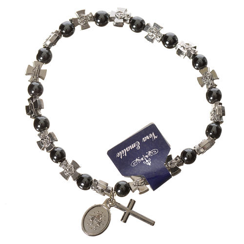 Elastic bracelet with hematite beads 2