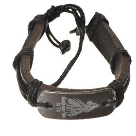 Pulseiras Variadas: Pulseira imitação de couro Cristo Misericordioso