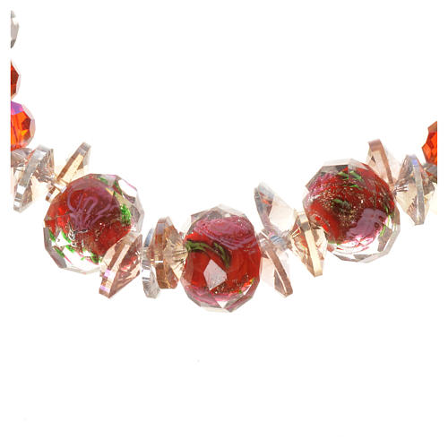 Elastic bracelet in crystal with Trinity, red 2