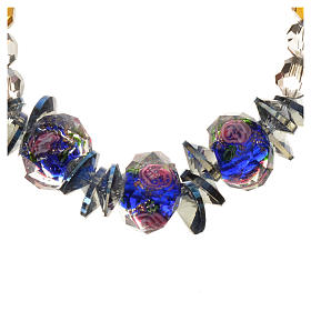 Elastic bracelet in crystal with Trinity, blue