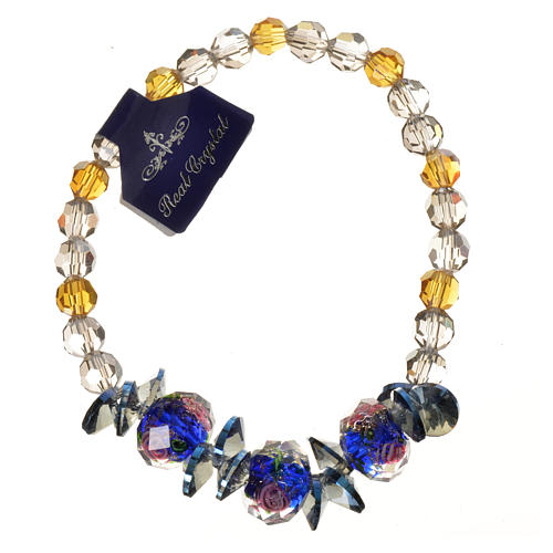 Elastic bracelet in crystal with Trinity, blue 1