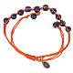 Bracelet in Lapis lazuli with Medal in silver and orange cord s2