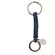 Key chain with Hail Mary prayer in Spanish, blue cord s2